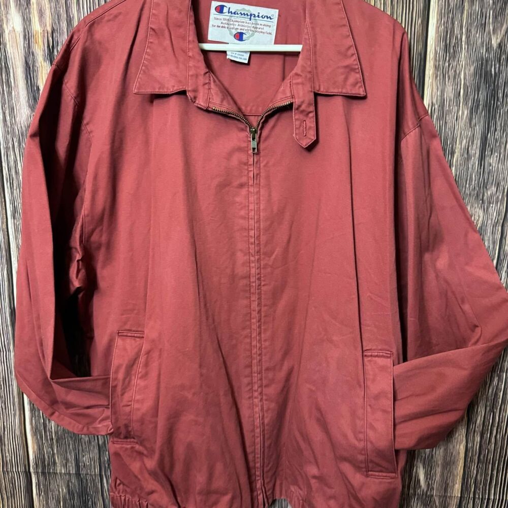 Champion Men's Size XL Jacket Red Nylon Shell